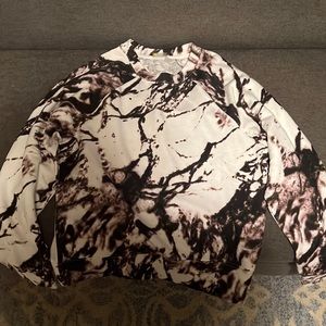 Nordstrom Black Burred Ink Print Crewneck (from Zella)
